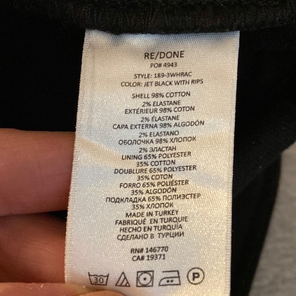 Re/Done 90s High Rise Ankle Crop in Jet Black, size 31, NWT - Picture 10 of 10